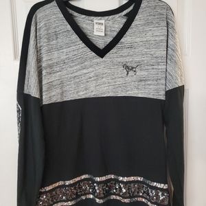 Pink V.S. sequin long sleeve shirt